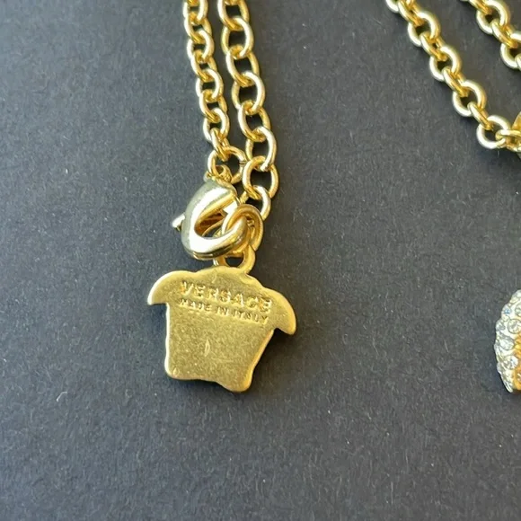 VERSACE Gold tone crystal necklace - Picture 2 of 3